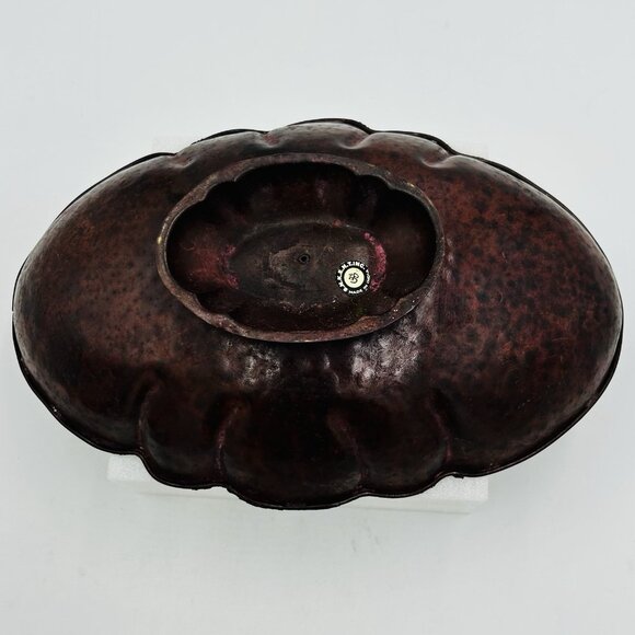 S.N.K E.N.T Inc. Hammered Metal 12" x 8" x 2.5" Centerpiece Bowl Made in India - Picture 5 of 8